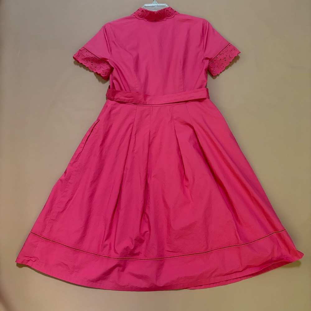 Talbots Pink Cotton Eyelet Scallop Collar Shirt Dress Womens Size 6 Party Garden - Picture 10 of 10